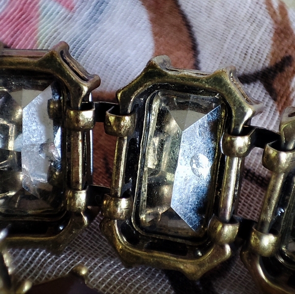 Chloe and Isabel Rhinestone Oxidized Brass Necklace and Pierced Earrings Set - Picture 9 of 14